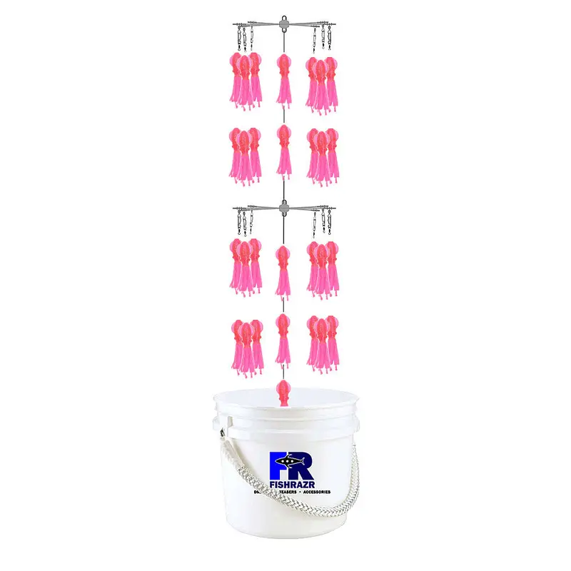 Fish Razr Tackle Bucket Dredge With (66) Phat Squid | Two-Tier Bucket Dredge 3