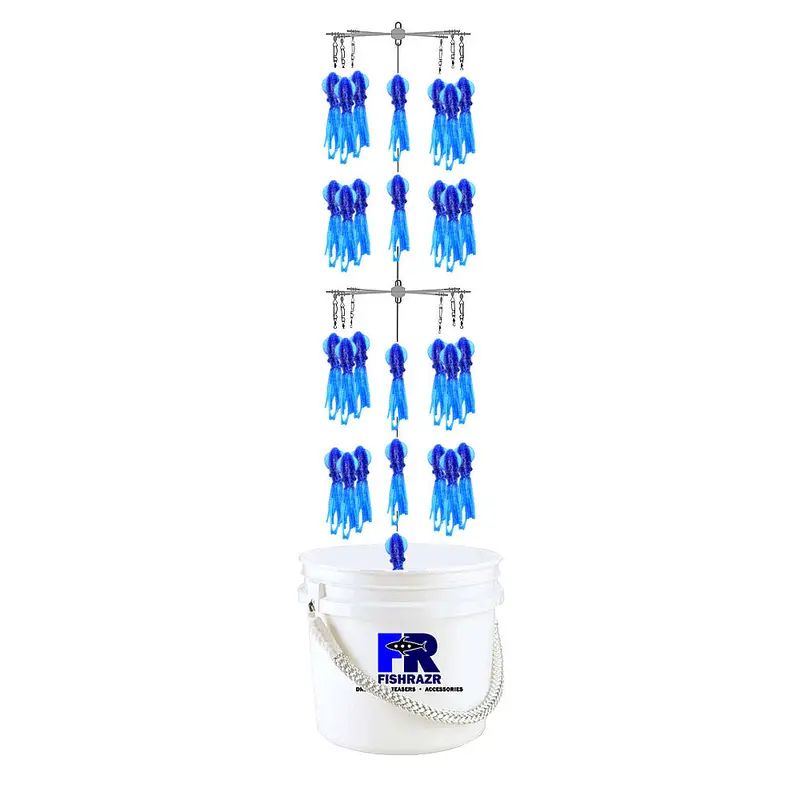 Fish Razr Tackle Bucket Dredge With (66) Phat Squid | Two-Tier Bucket Dredge 4