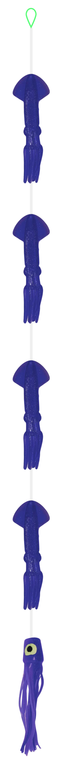 Fish Razr Tackle Daisy Chains | 4 Squid W Chugger |  6' Chain Length | For Blue Water Fishing 1