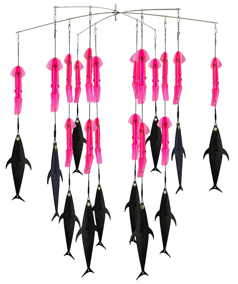 Fish Razr Tackle Flapz And Squid | 38" Dredge Bar | (18) 9" Squid | (12) Flapz |  | 1