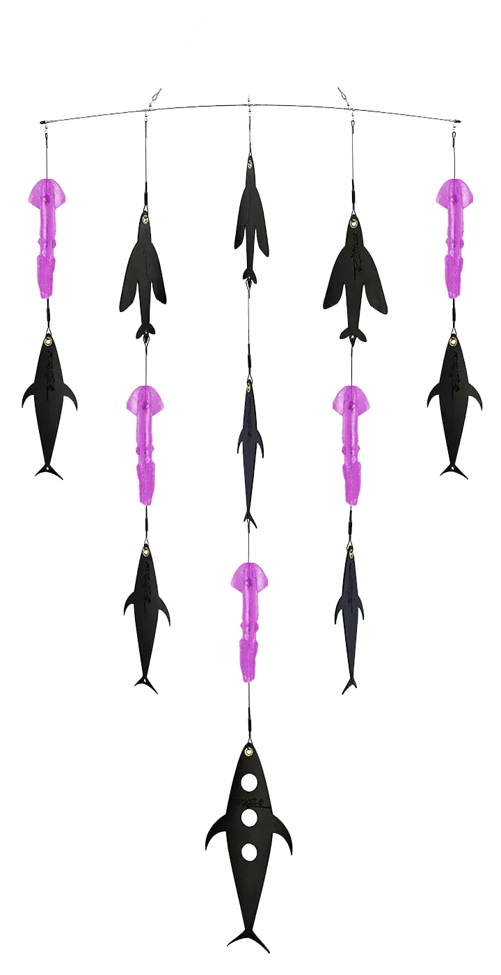 Fish Razr Tackle Spreader Bar With Flapz And Squid | 36"  Length | For Pelagic Game Fish 1
