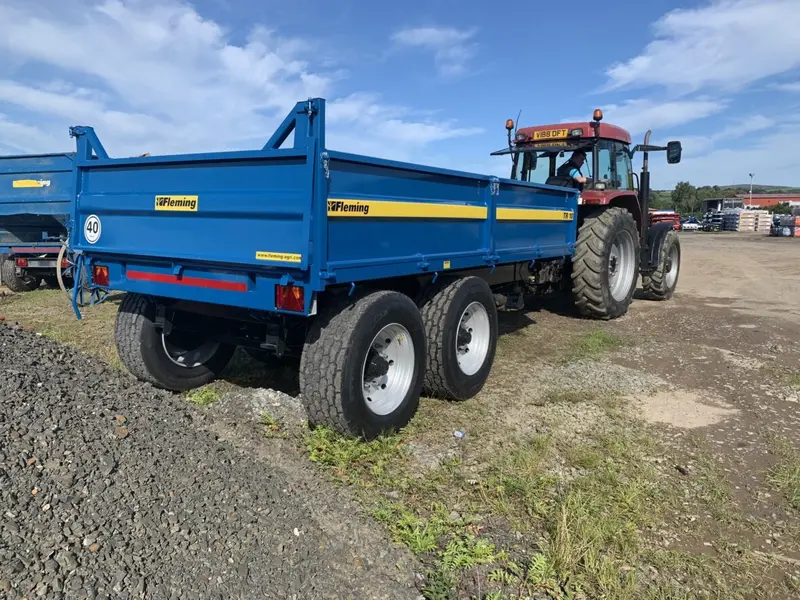 Fleming 10-Ton Tipping Trailer | Model Tr10 | Width 89" | 40-60 Hp | 8-12 Gpm | For Skid Steer, Tractor & Loaders 1