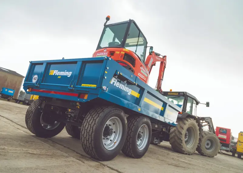 Fleming 8' Fleming Tr10hd Dump Trailer | Width 96" | Capacity 10 Ton | 25-60 Gpm | 40-60 Hp | For Skid Steer, Tractor & Loaders 1