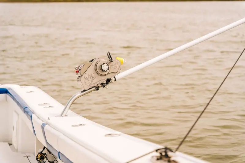 Gemlux | Dredge Boom With Safety Tie Back | Model Or-Db-01 | 8' Length | Weight 5.0 Lbs | Carbon Fiber Collapsible Boom | For Center Console Sportfishing Boats 1