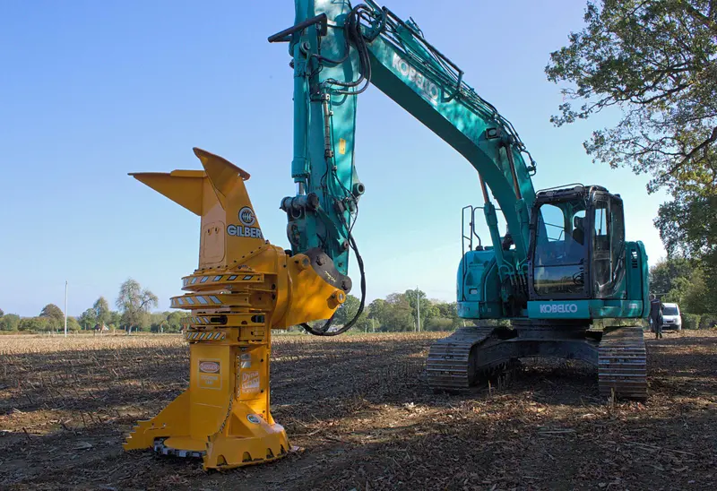 Gilbert Excavator Feller Buncher Shovel Felling Head | Model 3015, 3018 & 3020 | Cutting Capacity 14"-20" | Machine Size 15-25 Ton | For Excavators 1