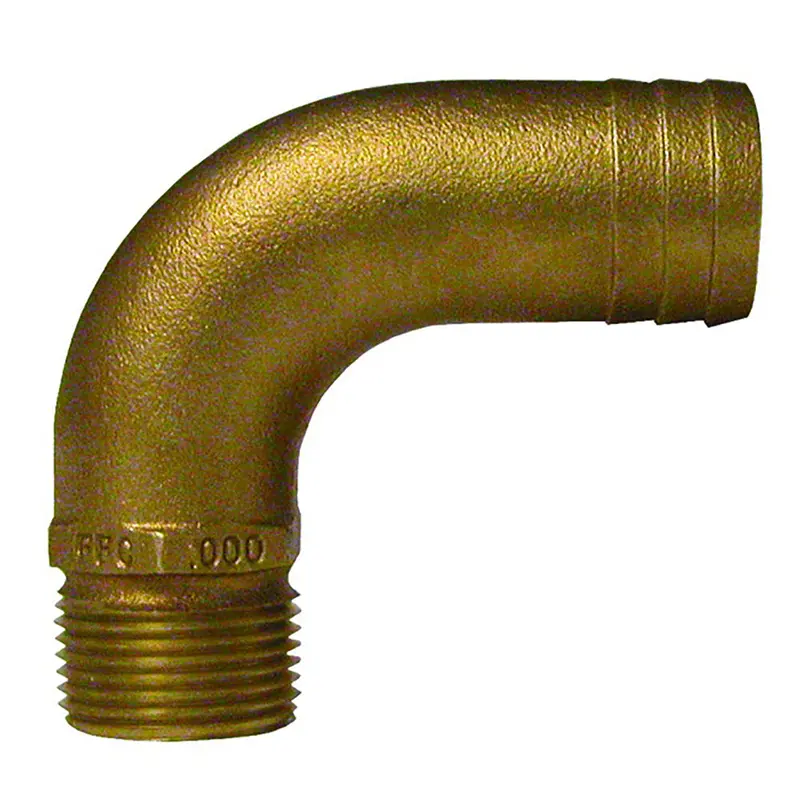 Groco 1" Npt X 1-1/4" Id Bronze Full Flow 90 Elbow Pipe To Hose Fitting [Ffc-1000] 1