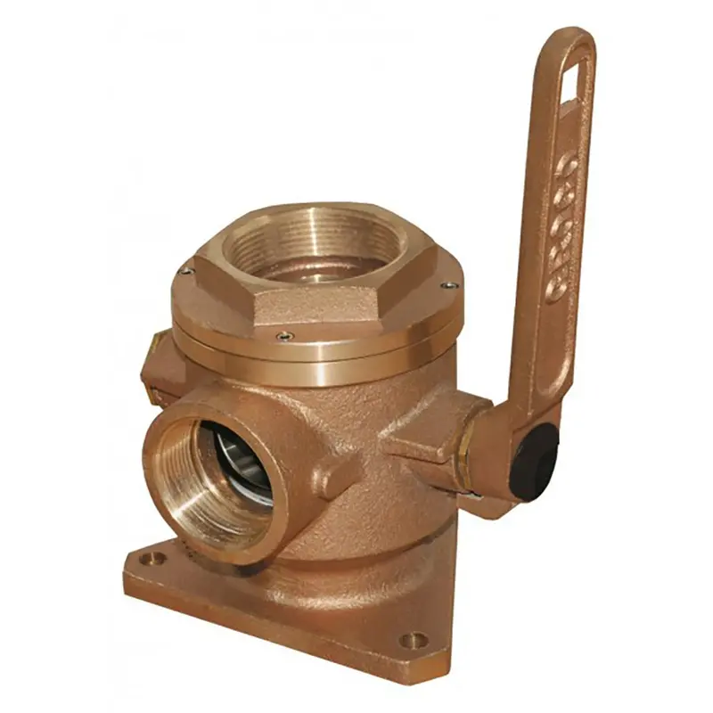 Groco 4" Bronze Flanged Seacock  Adaptor W/3" Npt Side Port [Sbv-4000-P] 1