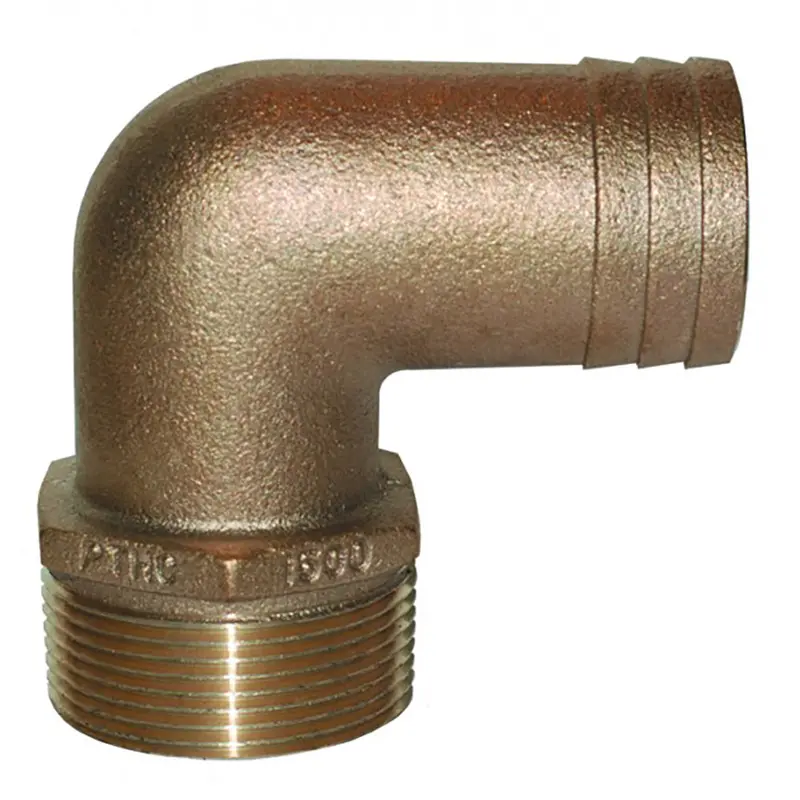 Groco 4" Npt Bronze 90 Degree Pipe To Hose Fitting [Pthc-4000] 1