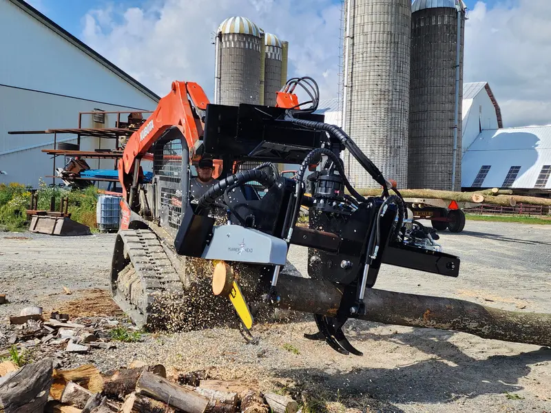 Hammer Head Firewood Blocker | Harvester Bar 36" | Grapple Opening 36" | Hydraulic Flow 15.5+ Gpm | For Skid Steers, Excavators, Log Loaders & Tractors 1