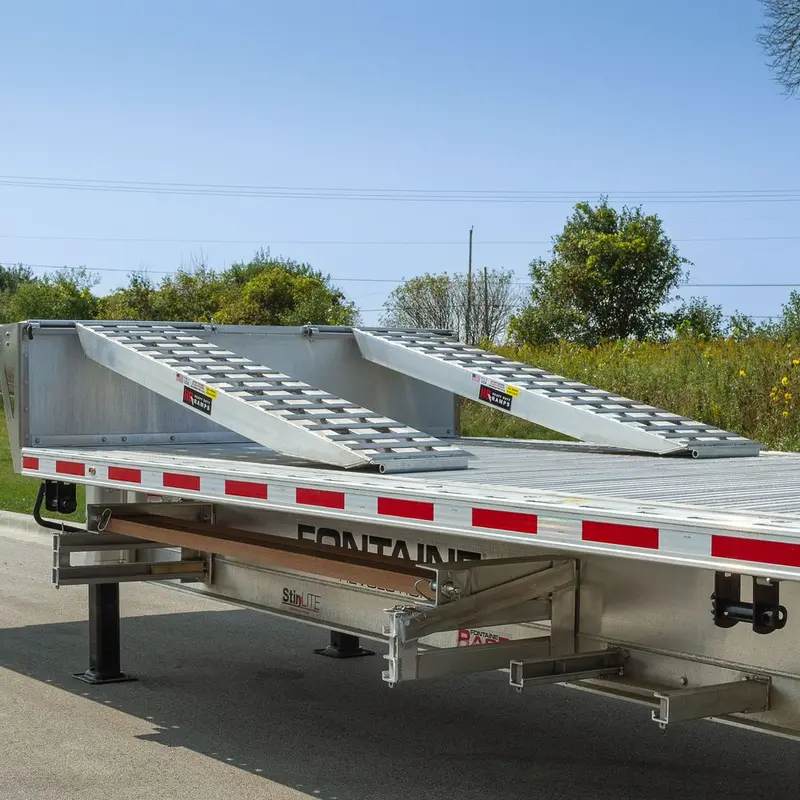 Heavy Duty Ramps 2 Bunk Load Leveler / 2 Ramp System | Model 23-18-096-02-02-Mll-2 | Size 8' L X 18" W | 23,500 Lb. Capacity | Horsepower 23 Hp | For 102" Step Deck Trailers With 18" Drop 2