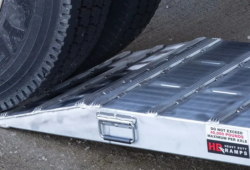 Heavy Duty Ramps Adjustable Wheel Riser | Model S-40-27-066-Riser | Size 66" L X 27" W | 40,000 Lb Capacity | Horsepower 23 Hp | For Dual-Wheel Trailers & Loading Docks 2