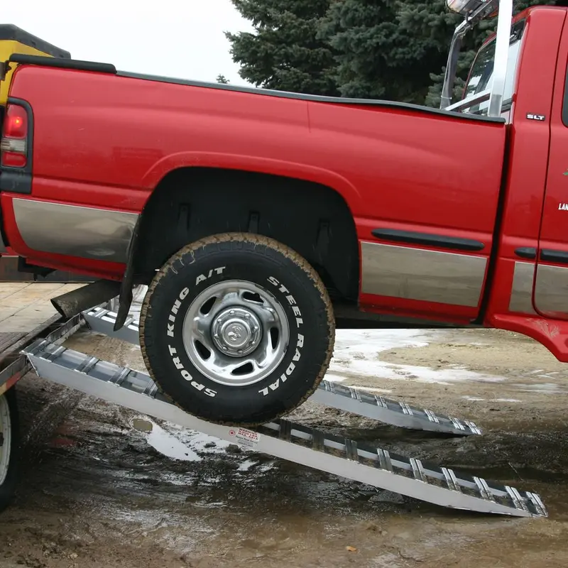Heavy Duty Ramps Aluminum Car Trailer Ramps | Model 05-16-120-04 | Size 10' L X 16" W | Capacity 5,000 Lb. | Horsepower 23 Hp | For Truck & Trailers 1