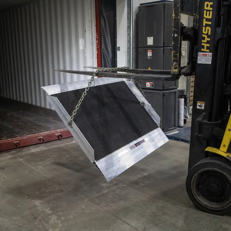 Heavy Duty Ramps Aluminum Dock Board | Model Db-20-72-48-Grit | Size 48" L X 72" W | Capacity 20,000 Lb | Horsepower 23 Hp | For Warehouses, Loading Docks & Forklifts 1