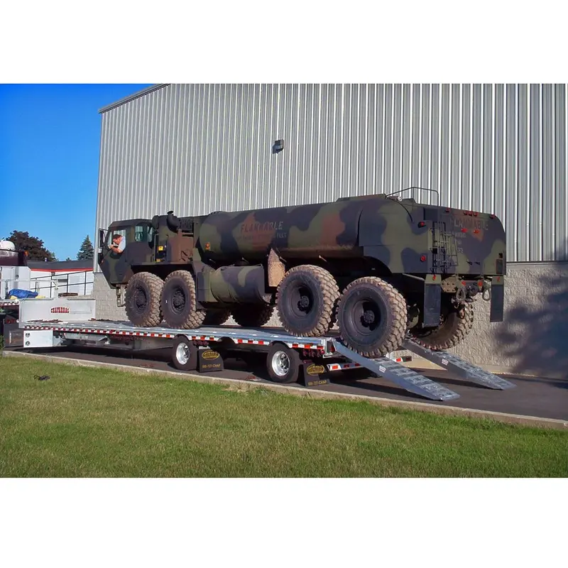 Heavy Duty Ramps Aluminum Loading Ramps | Model 23-20-096-02-02-Ll | Size 8' L X 20" W | 23,500 Lb Capacity | Horsepower 23 Hp | For Step Deck & Flatbed Trailers 1