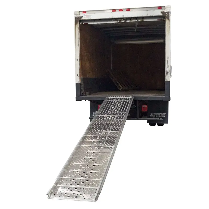 Heavy Duty Ramps Aluminum Punch Plate Walk Ramp | Model 01-26-192-04-Walk-P | Size 16' L X 26" W | Capacity 1,000 Lb. | Horsepower 23 Hp | For Trucks, Vans & Dock Loading 2