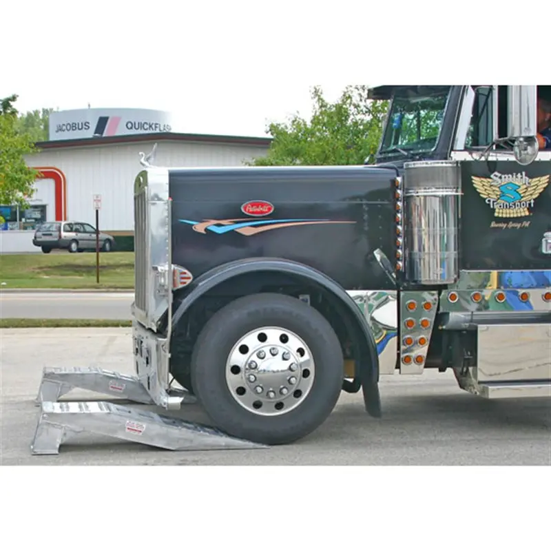 Heavy Duty Ramps Aluminum Semi-Truck Service Ramps | Model Wr-20K | Size 64" L X 16" W | Capacity 20,000 Lb. Per Axle | Horsepower 23 Hp | For Rvs, Motorhomes & Vehicles 1