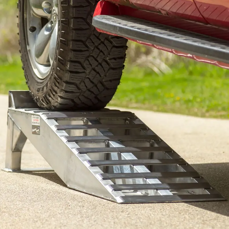 Heavy Duty Ramps Aluminum Truck Service Ramps | Model Wr-7K | Size 63" L X 16" W | Capacity 7,000 Lb. Per Axle | Horsepower 23 Hp | For Pickup Trucks, Suvs, Vans & Light-Duty Service 1