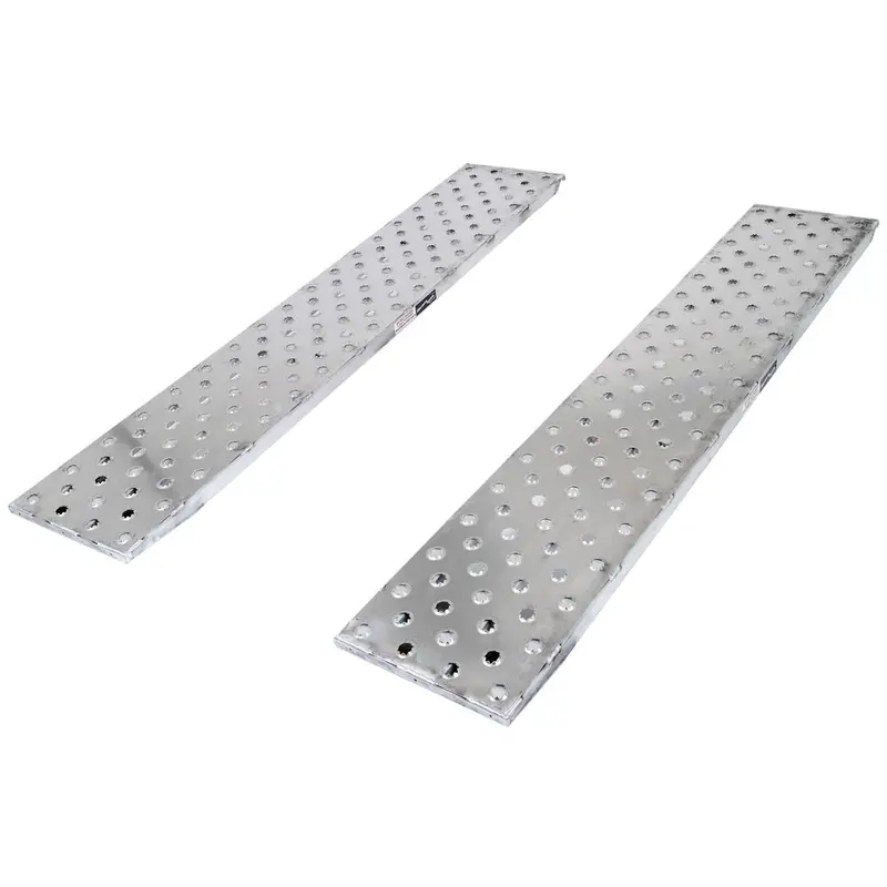 Heavy Duty Ramps Ez Traction Aluminum Car Trailer Ramps | Model 05-18-096-04-Sp | Size 8' L X 18" W | 5,000 Lb. Per Axle Capacity | Horsepower 23 Hp | For Car Haulers & Trailers 1