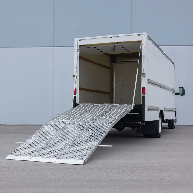 Heavy Duty Ramps Folding Aluminum Three-Ramp System | Model Mf3-14457-Bt | Size 12' L X 57" W | 3,000 Lb. Per Axle Capacity | Horsepower 23 Hp | For Box Trucks 1