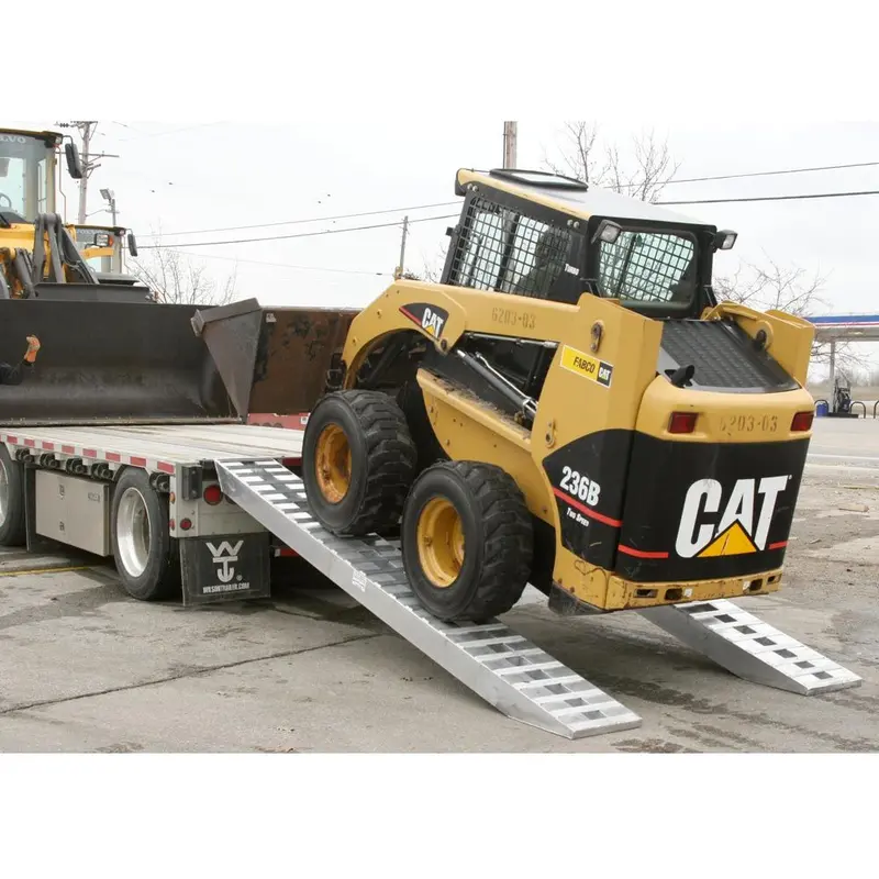 Heavy Duty Ramps Heavy Equipment Loading Ramps | Model 12-16-144-05-S | Size 12' L X 16" W | 12,000 Lb Per Axle Capacity | Horsepower 23 To 45 Hp | For Trailers With 36" To 42" Rise 1