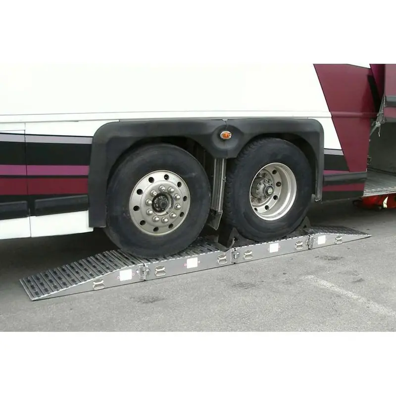 Heavy Duty Ramps Portable Aluminum Rear Bus Service Stands | Model Bus-Stands-20-Rear & Front | 153.5" L X 20.5" W | 80,000 Lb. Capacity | Horsepower 23 Hp | For Double Axle Commercial Vehicles 1