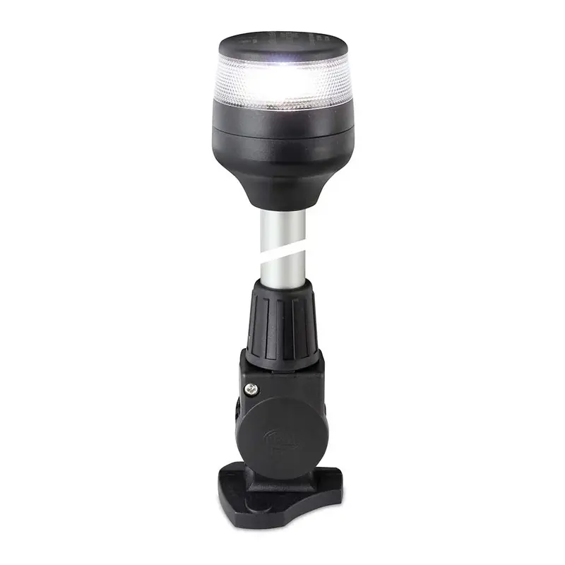 Hella Marine 2Nm All Round White Fold Down Pole Navigation Lamp - 8" - Black Base [980960281] 1