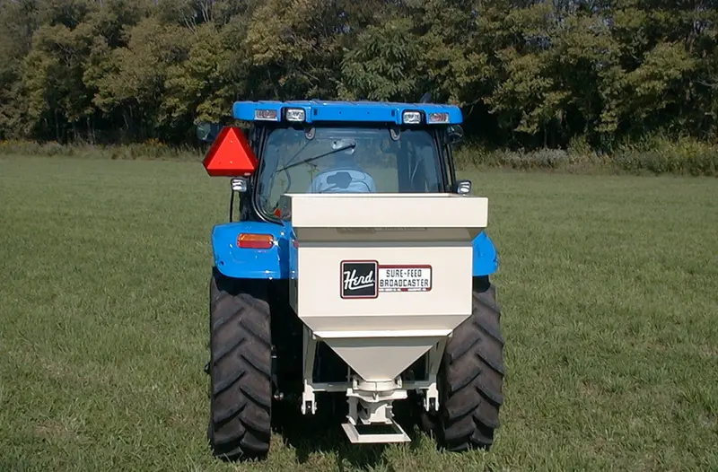 Herd Broadcast Seeder & Spreader | Model 1200C-3Pt | Spread Width 40' | Hopper Capacity 16 Bushels | Horsepower 45-55 Hp | For Tractors 1