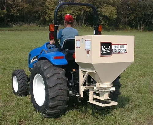 Herd Broadcast Seeder & Spreader | Model 750-3Pt | Spread Width 40' | Hopper Capacity 9.5 Bushels | Horsepower 35-45 Hp | For Tractors 1