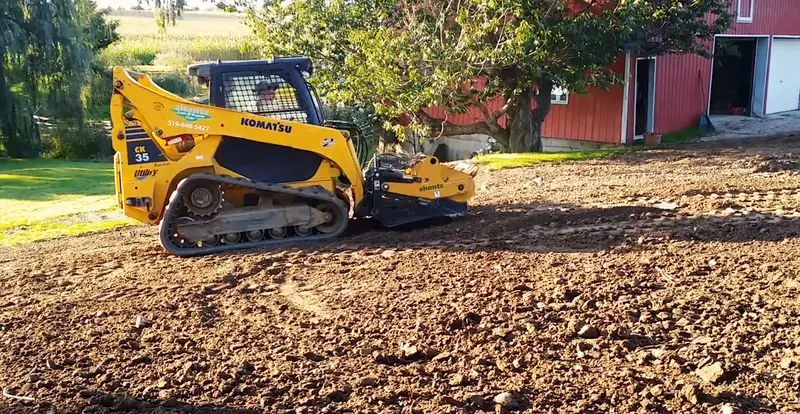 Hla Attachments | Stone Fork With Power Rake | Models Sfrl72 To Sfrl108 | Widths 72" To 108" | For Skid Loader 1