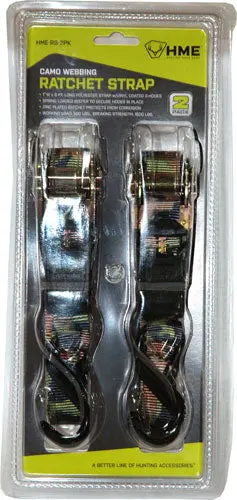 Hme Ratchet Strap – Camo | Strap Dimensions 1" Wide × 8' Long | 2 Straps Per Pack 1