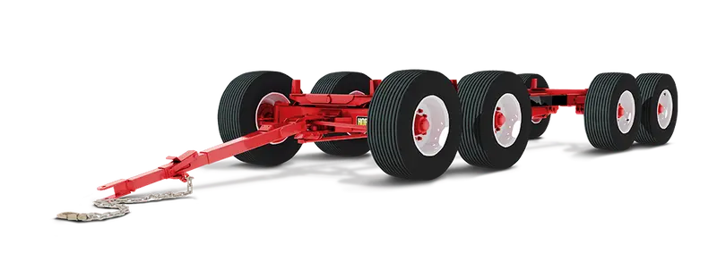 Horst Wagons 8 Wheel Quadsteer Wagon | Model 608 (40 Ton) | Bolster Stakes 42.5" Fixed | Wheelbase Adjustable 15' 2" - 16' 8" | For Agricultural Heavy Hauling & Forage/Grain Box Applications 1