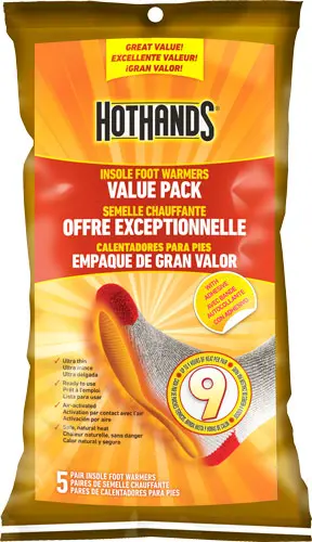 Hothands Insole Foot Warmer 5 - Pairs Per Bag 9 Hour W/Adhsv 1