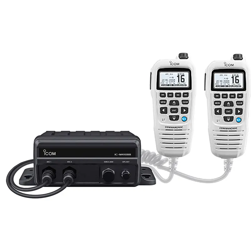 Icom Ic-M410bb Gw 11 Black Box Vhf W/White Command Mic  2 Command Mic Ports [M410bb Gw 11 Usa] 1
