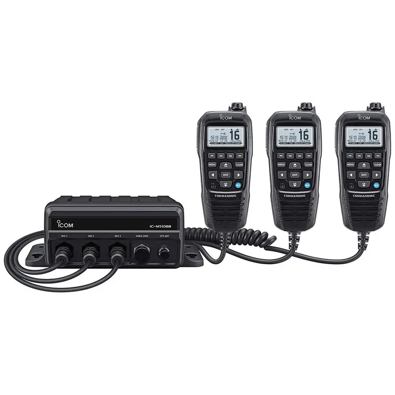 Icom Ic-M510bb 21 Black Box Vhf W/Black Command Mic  3 Command Mic Ports [M510bb 21 Usa] 1