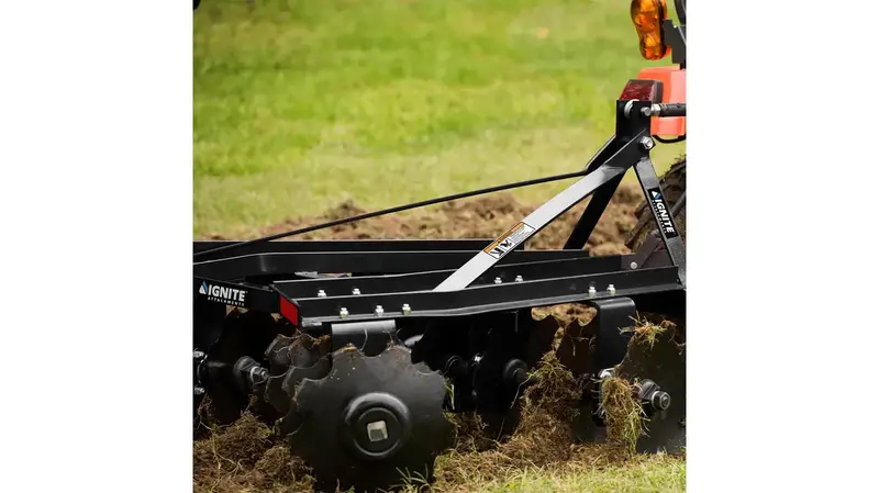 Ignite Attachments 3-Point Disc Harrow | Model Dh60 | Working Width 60" | Cultivation Width 62.5" | Horsepower 18-32 Hp | For Tractors 1