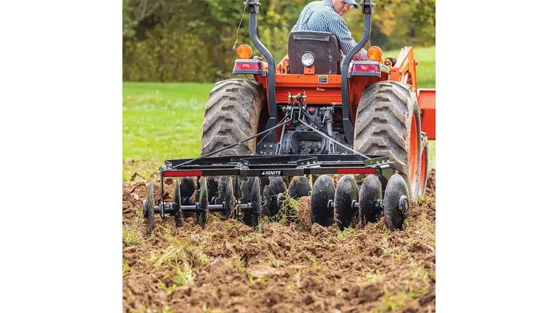 Ignite Attachments 3-Point Disc Harrow | Model Dh72 | Working Width 72" | Cultivation Width 75" | Horsepower 22-40 Hp | For Tractors 1