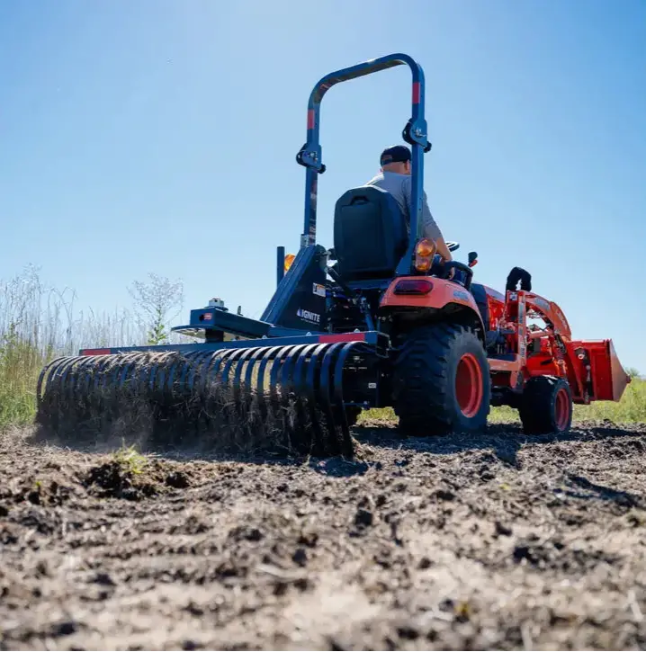 Ignite Attachments 3-Point Tine Rake | Width 84" | Length 40" | Horsepower 60 Hp Max | For Tractors 1