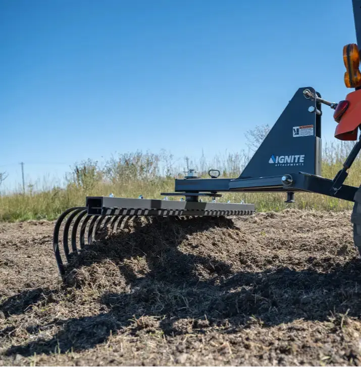 Ignite Attachments 3-Point Tine Rake | Working Width 72" | Horsepower 60 Hp Max | For Tractors 1