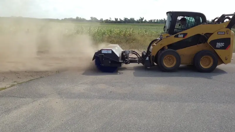 Ignite Attachments Manual Angle Broom | Width 72" | Hydraulic Flow 16-24 Gpm | For Skid Steers 1