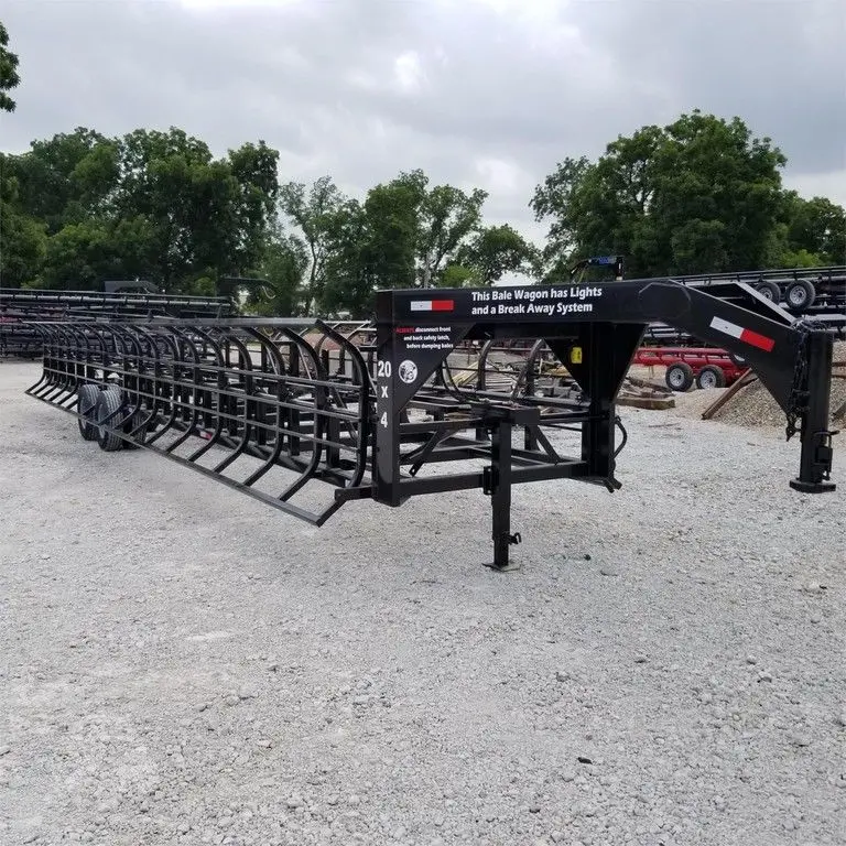 Industrias America Double Wide Bale Trailer 20X4 | Length 20' | Width 8' | Hydraulic Latch System 1