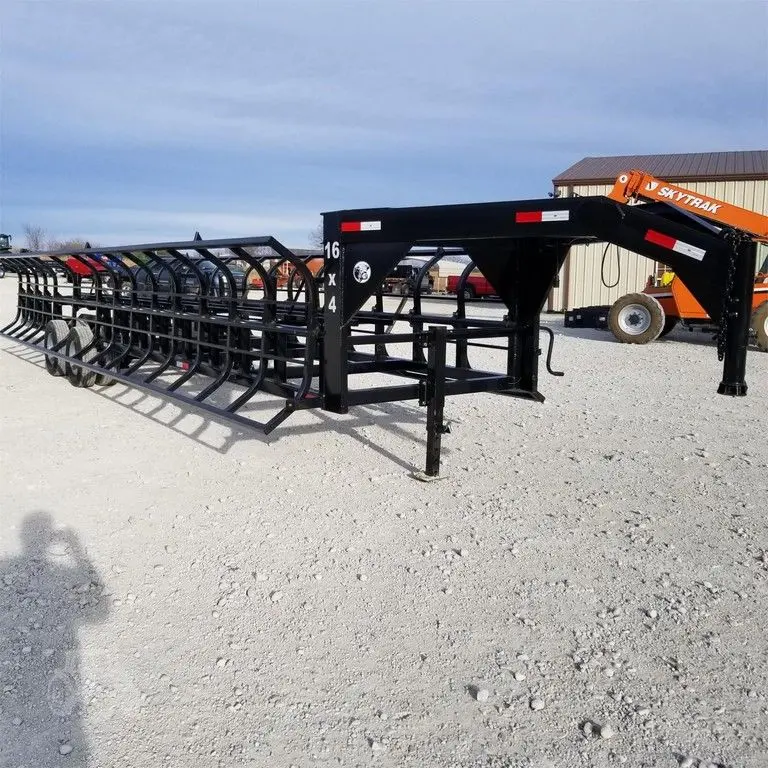 Industrias America Double Wide Bale Trailer | Model 16X4 (Manual Double Dump) | Cradle Length 32' | Pull Type 1