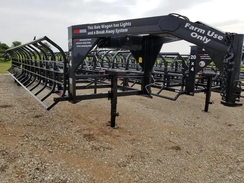 Industrias America Double Wide Hay Trailer | Model 18X4 (Hydraulic Bale Trailer) | Cradle Length 36' | 2 X 10,000 Lb Spring Axles | Pull Type 1