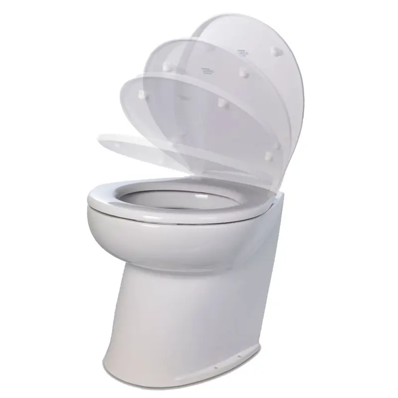Jabsco Deluxe Flush 17" Angled Back 12V Freshwater Electric Marine Toilet W/Solenoid Valve  Soft Close Lid [58020-3012] 1