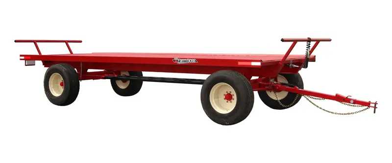 Jbm 20’ To 36' Flat Rack With 4 Wheel Bale Wagon For Tractor 1