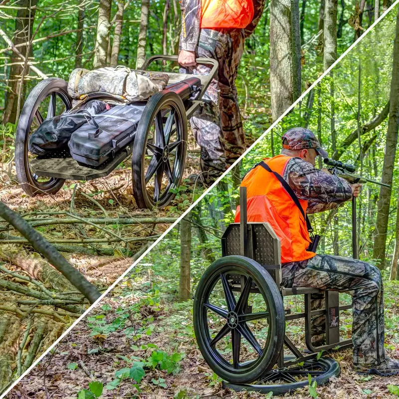 Kshot Throne Multipurpose Game Cart & Hunting Chair | Model Throne | 65" Length | 500 Lb Capacity | For Big Game Hunters 1