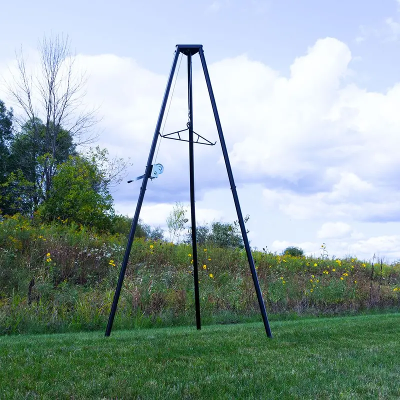 Kshot Tripod Game Hoist W/ Gambrel | Model Cl-Drc-Dtp-V2 | Height 96" | Capacity 500 Lbs | For Hunting, Field Dressing & Game Processing 1