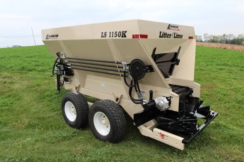 Lanco Spreaders K-Model Ls-1150K, 1650K & 1680K Spreaders | Gross Weight 9 Tons & 12 Tons | Capacity 160-216 Cu.Ft. | 100-150 Hp | For Tractors 1