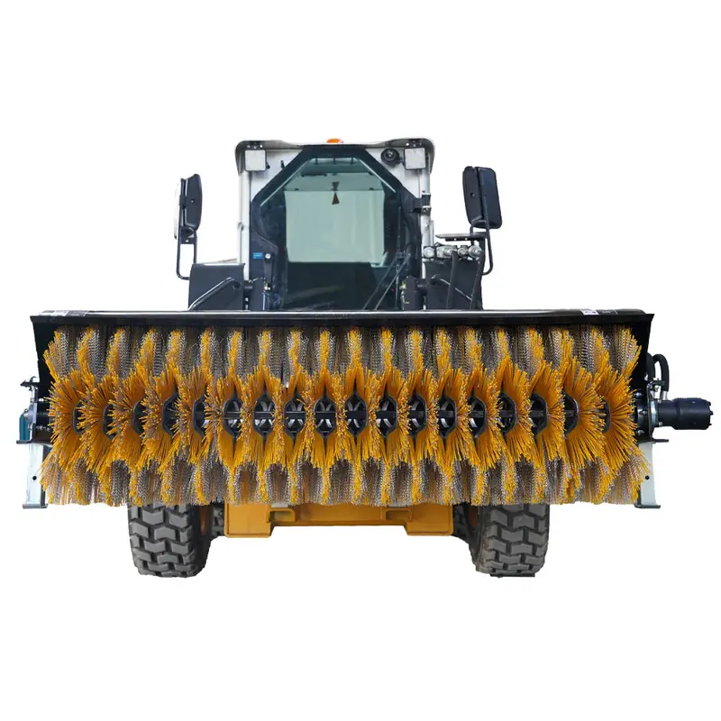 Landy Attachments Angle & Box Broom Sweeper | Sweeping Width 72" | 15 Gpm | 15-20 Hp | For Skid Steers, Tractors & Loaders 1