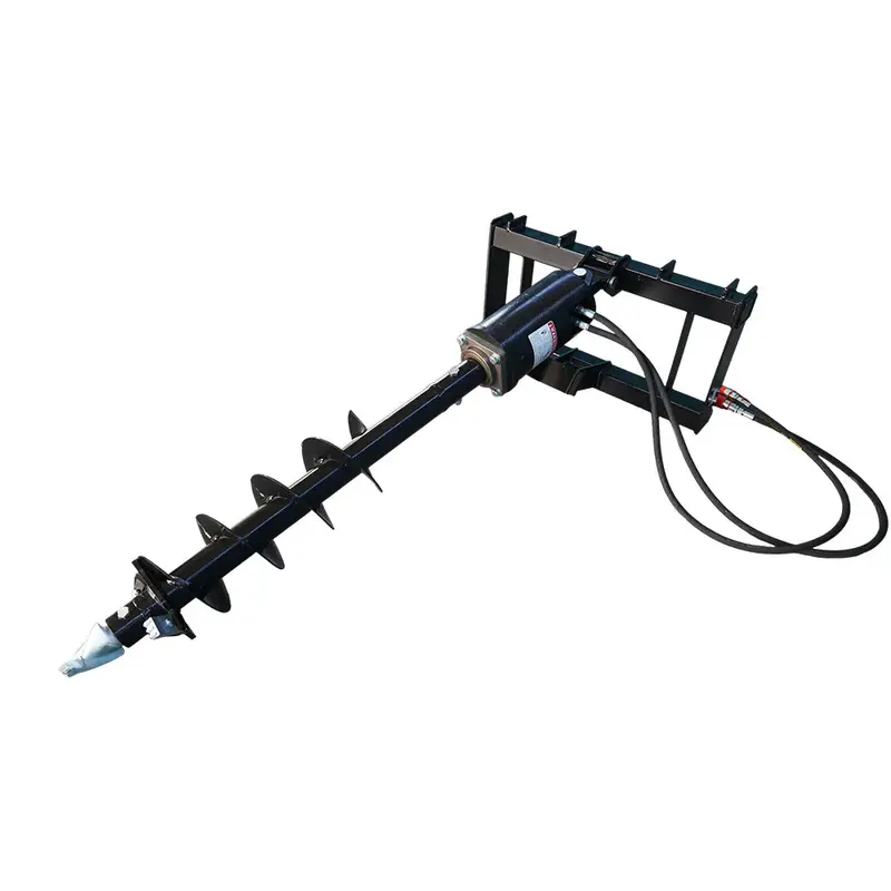 Landy Attachments Auger Drive & Drill Bit | Auger Diameter 9" | Drill Pipe Length 45" | 20 Gpm | For Skid Steers 1