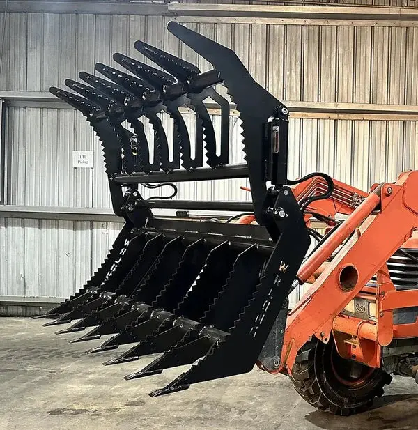 Lane Shark Root Rake Brush Grapple 2 | Model Wr Long Rbg2 Series | Width 54" To 66" | Up To 55 Hp | 6 To 10 Gpm | For Skid Steer & Tractor 1